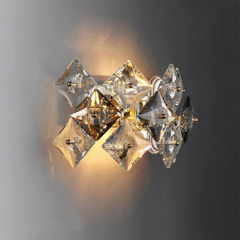 Aplica Zarina 2*E14, Metal si Cristal, Auriu [2]