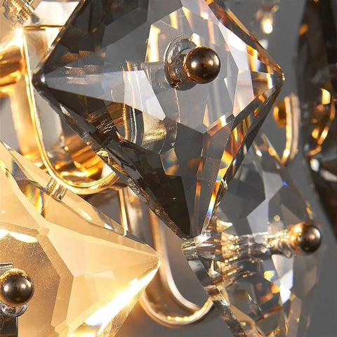 Aplica Zarina 2*E14, Metal si Cristal, Auriu [3]