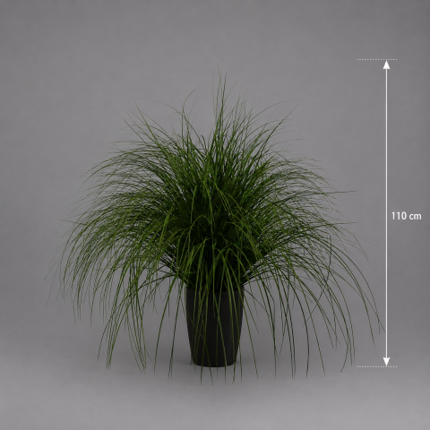 Aranjament cu iarba ornamentala in ghiveci, Plastic, 110cm, Verde [1]