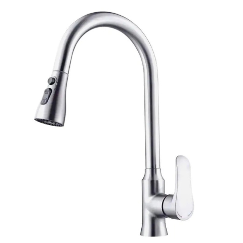 Baterii baie & bucatarie - Baterie Bucatarie cu Dus Extractibil Inox Argintiu ZY1014