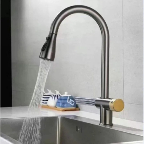 Baterie Bucatarie cu Dus Extractibil Inox Gri Cu Functie Cascada YB1500N [2]