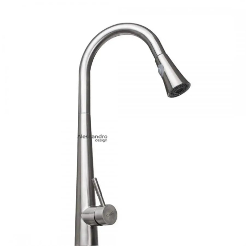 Obiecte sanitare - Baterie Bucatarie cu Dus Extractibil, Inox SUS304, Satinat, CF021