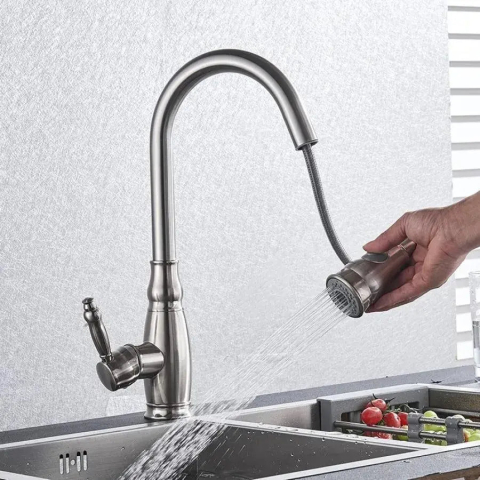 Baterie Bucatarie cu Dus Extractibil, Inox SUS304, Satinat, YSQ/105 [2]