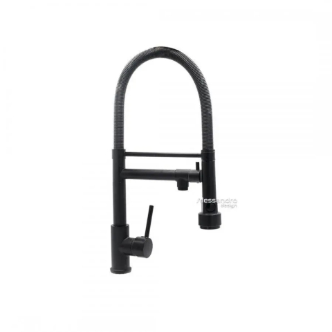 Obiecte sanitare - Baterie Bucatarie, Inox si Alama Negru, YD/302
