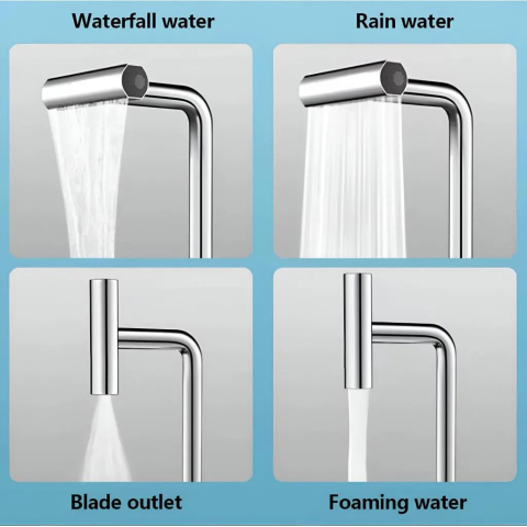 Baterie Lavoar Cartus Ceramic Pipa Rotativa Crom Lucios Racorduri Incluse EC03 [1]