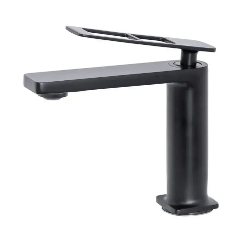 Baterii baie & bucatarie - Baterie Lavoar Monocomanda Cartus Ceramic Alama Sanitara Negru Racorduri si Kit Fixare Incluse 9707H