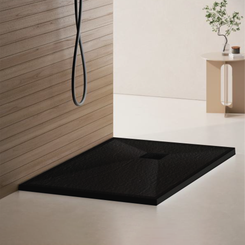 Obiecte sanitare - Cadita de dus dreptunghiulara 70x90 cm, slim 3 cm, negru