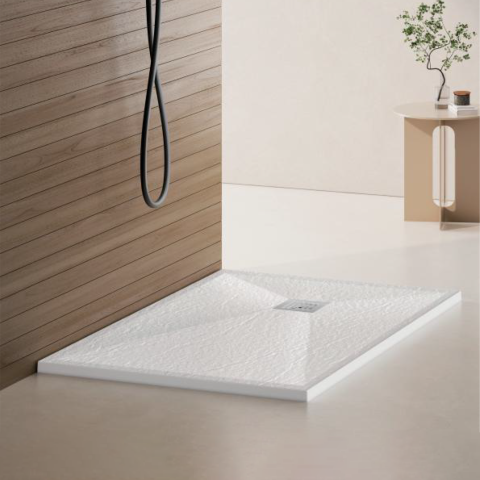 Obiecte sanitare - Cadita de dus dreptunghiulara 80x120 cm, slim 3 cm, alb lucios