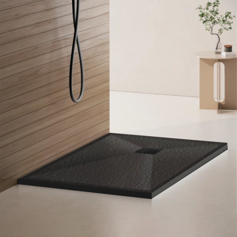 Obiecte sanitare - Cadita de dus dreptunghiulara 80x120 cm, slim 3 cm, gri inchis