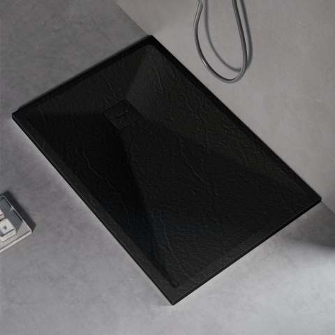 Obiecte sanitare - Cadita de dus dreptunghiulara 80x120 cm, slim 3 cm, negru