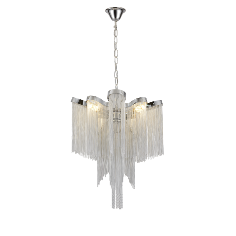 Iluminat Smart Home - Candelabru B8000/4CH, 4xE14, Diametru 43 cm, Inaltime 68 cm, Argintiu, Fier, Aluminiu