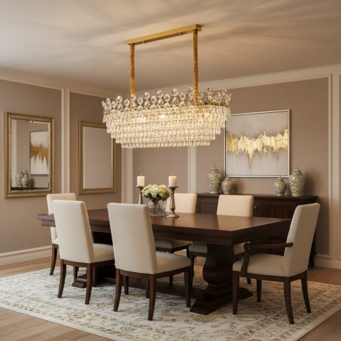 Produse Alessandro - Candelabru Cristal ACE Supremo 10xE14, Dimensiuni 95x35cm , Inaltime 40cm, Auriu Lucios, Inaltime Reglabila, Design Elegant