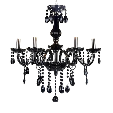Candelabru Cristal ALNWICK Eleganza, 5xE14, Diametru 48cm, Negru, Inaltime Reglabila [3]