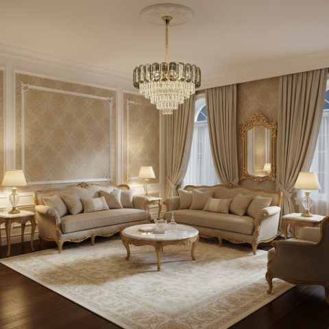 Produse Alessandro - Candelabru Cristal AURUM Petito 3xE14, Diametru 30cm, Inaltime 28cm, Auriu Lucios, Inaltime Reglabila, Design Elegant