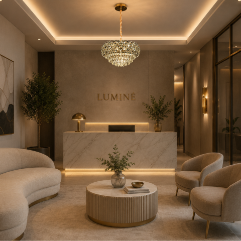 Candelabru Cristal BANO Eleganza, 60W, 7xE14, Lumina Rece/Calda/Neutra, Inaltime Reglabila, Metal si Cristal, Auriu [1]