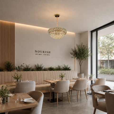 Lampi, Aplice si Corpuri de iluminat Smart - Candelabru Cristal BANO Regalis, 108W, 9xE14, Lumina Rece/Calda/Neutra, Inaltime Reglabila, Metal si Cristal, Auriu