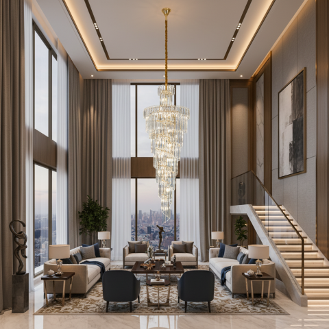 Lampi, Aplice si Corpuri de iluminat Smart - Candelabru Cristal BELLARIVA 27xE14, D60 cm, Auriu, Metal si Cristal