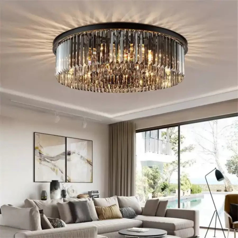 Candelabre LED Cristal Moderne - Candelabru Cristal Blaze 6x E14 Negru