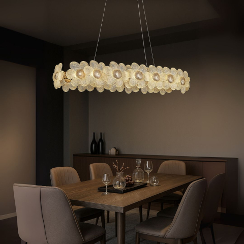 Candelabru Cristal Cadenza Allegro, 80W, 20x E14, 3000K4000K6000K, Inaltime reglabila, Auriu [3]