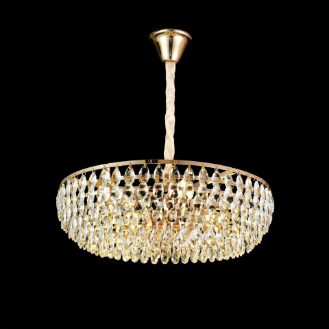 Candelabre LED Cristal Moderne - Candelabru Cristal CC1677/400GD, 4xE14, Auriu Lucios, Inaltime Reglabila, Metal si Cristal
