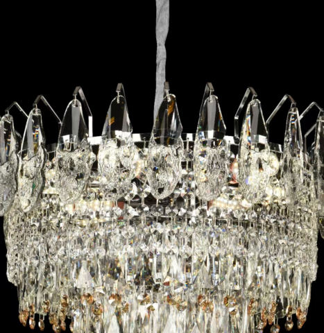 Candelabru Cristal CC6687/500CR 9x E14, Diametru 50cm, Crom Lucios, Inaltime Reglabil [2]