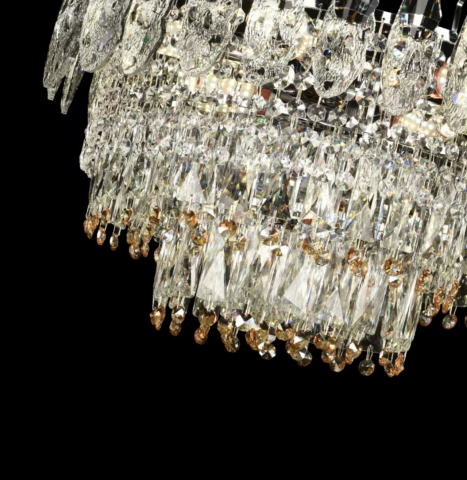 Candelabru Cristal CC6687/500CR 9x E14, Diametru 50cm, Crom Lucios, Inaltime Reglabil [1]