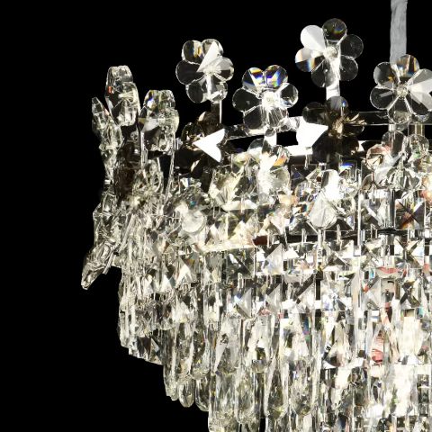 Candelabru Cristal CC6705/500CR 9x E14, Diametru 50cm, Crom Lucios, Inaltime Reglabila [2]