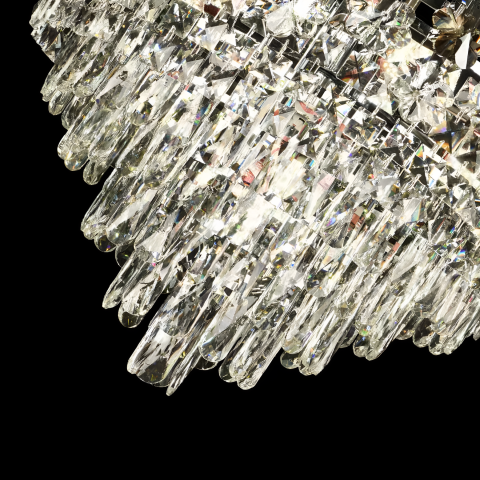 Candelabru Cristal CC6705/500CR 9x E14, Diametru 50cm, Crom Lucios, Inaltime Reglabila [1]