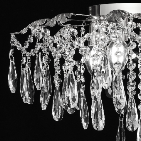 Candelabru Cristal CC9221/5CH, 5x E14, Diametru 48cm, Crom Lucios [2]