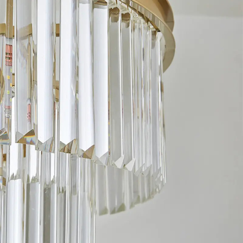 Candelabru Cristal CHAMBORD Nobile 5xE14, Diametru 38cm, Auriu Mat [1]