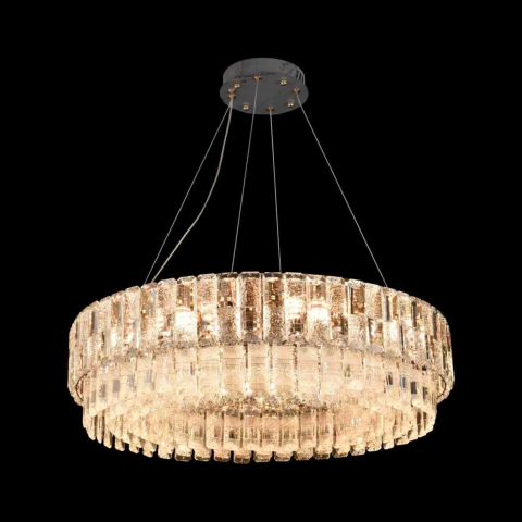 Candelabru Cristal ELYSIAN Magno 9xE14, D60 cm, Auriu, Inaltime Reglabila, Metal si Cristal [3]