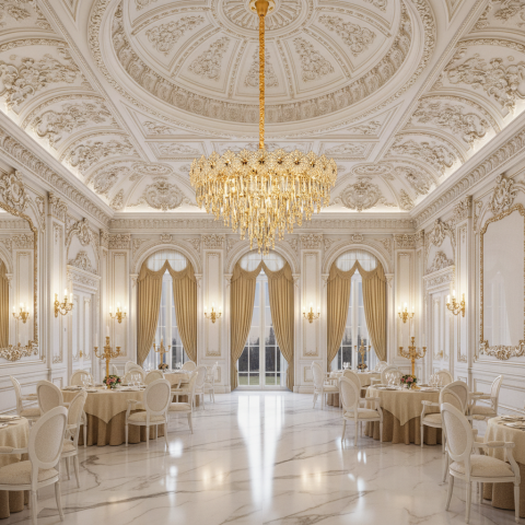 Produse Alessandro - Candelabru Cristal FLEUR Regalis 22xE14, Diametru 80cm, Inaltime 50cm, Auriu Lucios, Inaltime Reglabila, Design Elegant