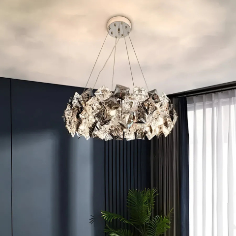 Lampi, Aplice si Corpuri de iluminat Smart - Candelabru Cristal Hara 9x E27 Argintiu