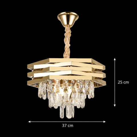 Candelabru Cristal HEXA Ø37cm 5xE14 Auriu [3]