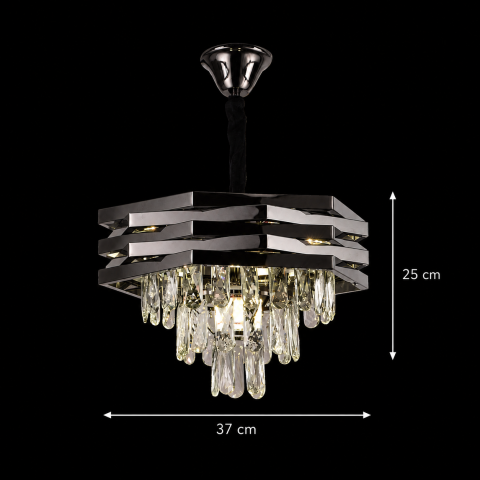 Candelabru Cristal HEXA Ø37cm 5xE14 Negru [3]