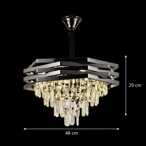 Candelabru Cristal HEXA Ø48cm 8xE14 Negru [3]