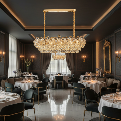 Produse Alessandro - Candelabru Cristal JARDIN Supremo 12xE14, Dimensiune 100x35 cm, Inaltime 35 cm, Auriu Lucios, Inaltime Reglabila, Design Elegant