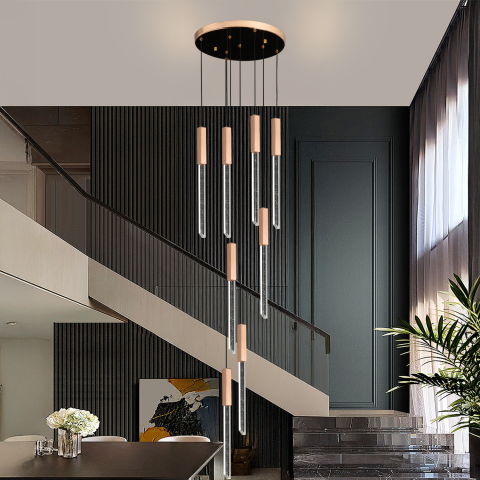 Candelabre LED Cristal Moderne - Candelabru Cristal LED 22W, Lumina Calda/Neutra/Rece, Diametru 35cm Auriu CM511/H150XW35