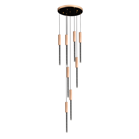 Candelabru Cristal LED 22W, Lumina Calda/Neutra/Rece, Diametru 35cm Auriu CM511/H150XW35 [3]