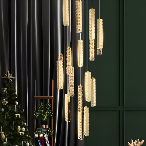 Candelabru Cristal LED 82W 3000K4000K6000K Amiri Diametru 40cm x Inaltime 300cm [2]
