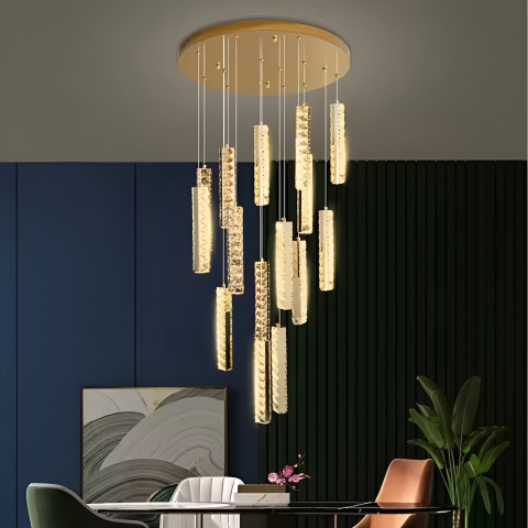 Candelabre LED Cristal Moderne - Candelabru Cristal LED 82W 3000K4000K6000K Amiri Diametru 40cm x Inaltime 300cm