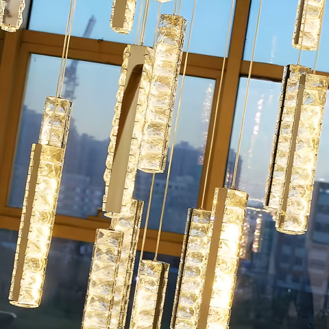 Candelabru Cristal LED 82W 3000K4000K6000K Amiri Diametru 40cm x Inaltime 300cm [1]