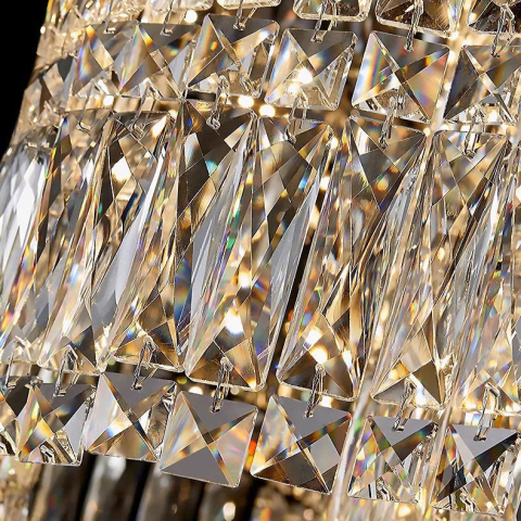 Candelabru Cristal LED cu Telecomanda Regalis, Lungime 58cm, Crom Lucios, Lumina Calda/Rece/Neutra 3000K/4000K/6000K, Inaltime Reglabila, Lumina Dimabila, Metal si Cristal [3]