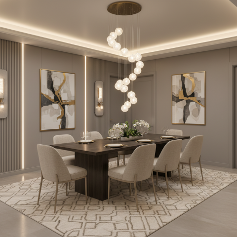 Candelabre LED Cristal Moderne - Candelabru Cristal LED MILLE, 18xG9 , Diametru 60cm x Inaltime 340cm, Cristal si Metal, Auriu