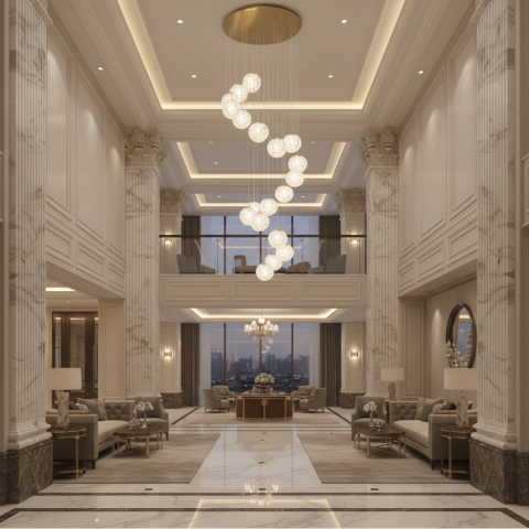 Candelabru Cristal LED MILLE, 18xG9 , Diametru 60cm x Inaltime 340cm, Cristal si Metal, Auriu [1]