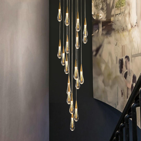 Candelabru Cristal LED Suspendat, Iustinian, Diametru 60cm, Inaltime Reglabila, Auriu, Metal si Cristal [3]