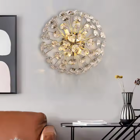 Candelabru Cristal MINUE, 4x G9, Diametru 35cm, Auriu Lucios [3]