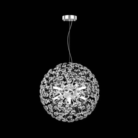 Candelabre LED Cristal Moderne - Candelabru Cristal MINUET 8x G9, Diametru 40cm, Crom Lucios, Inaltime Reglabila