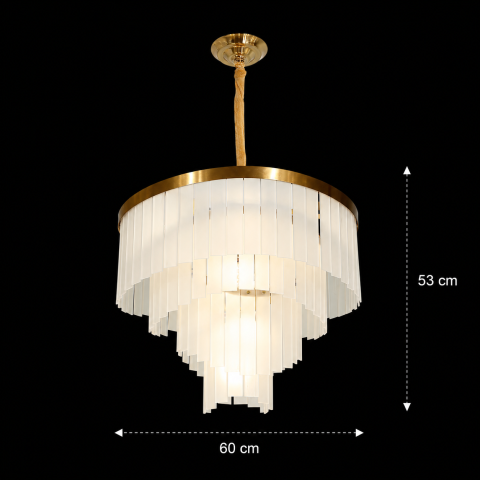 Candelabru Cristal MUNTEAN Magno, 10xE14, D60 cm, Metal si Cristal, Auriu [3]