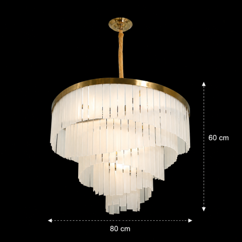 Candelabru Cristal MUNTEAN Regalis, 15xE14, D80 cm, Metal si Cristal, Auriu [3]